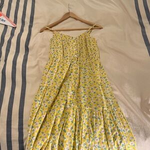 Wray Floral Yellow Midi Dress